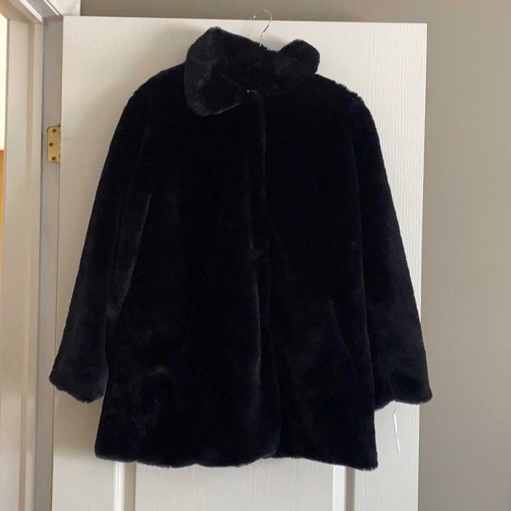 Women’s black faux fur coat